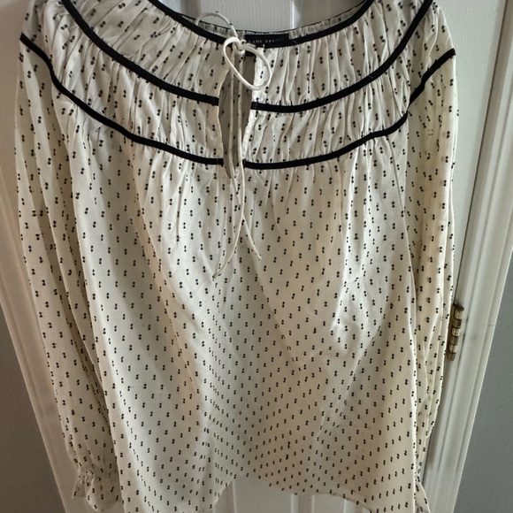 Lane Bryant Cream Blouse with Black Details - Picture 2 of 9